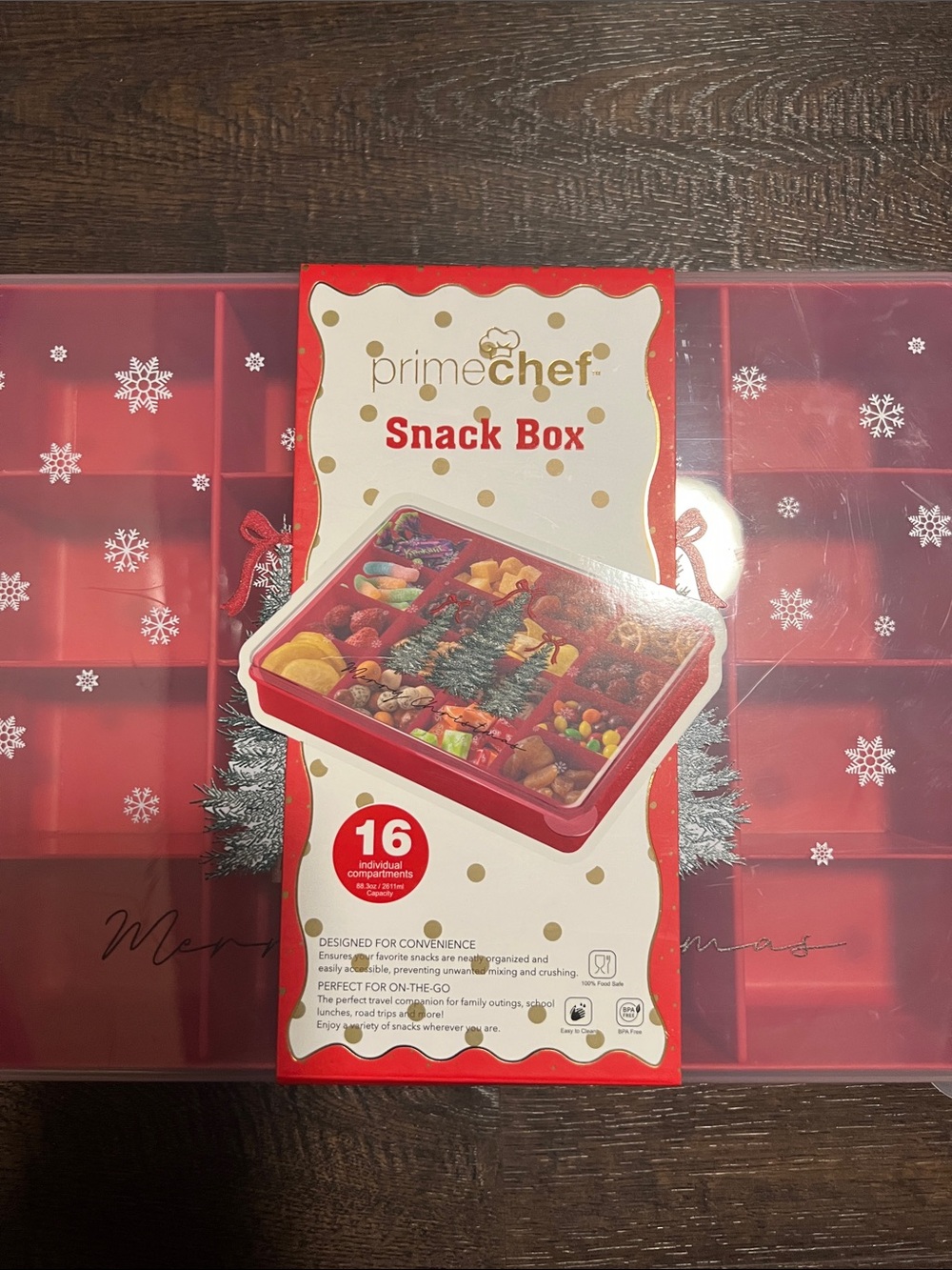Prime Chef Red Snack Box - 16 Compartment Holiday Organizer